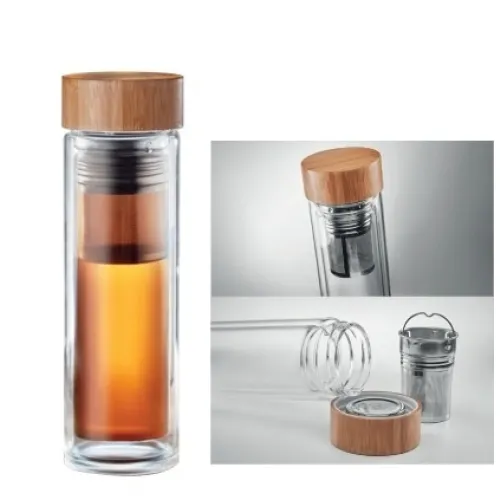 Argo Promotional Glass and Bamboo Flask